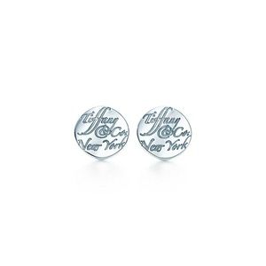 Tiffany & Co. Silver New York Notes Wavy Stud Earrings